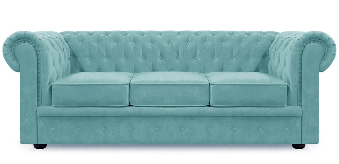 Диван Честер Люкс 3-х местный Голубой