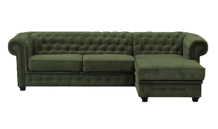 Диван Честер угловой Болотный