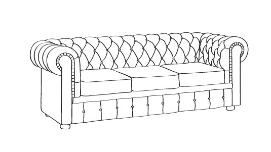 Диваны Честер 3-х местные